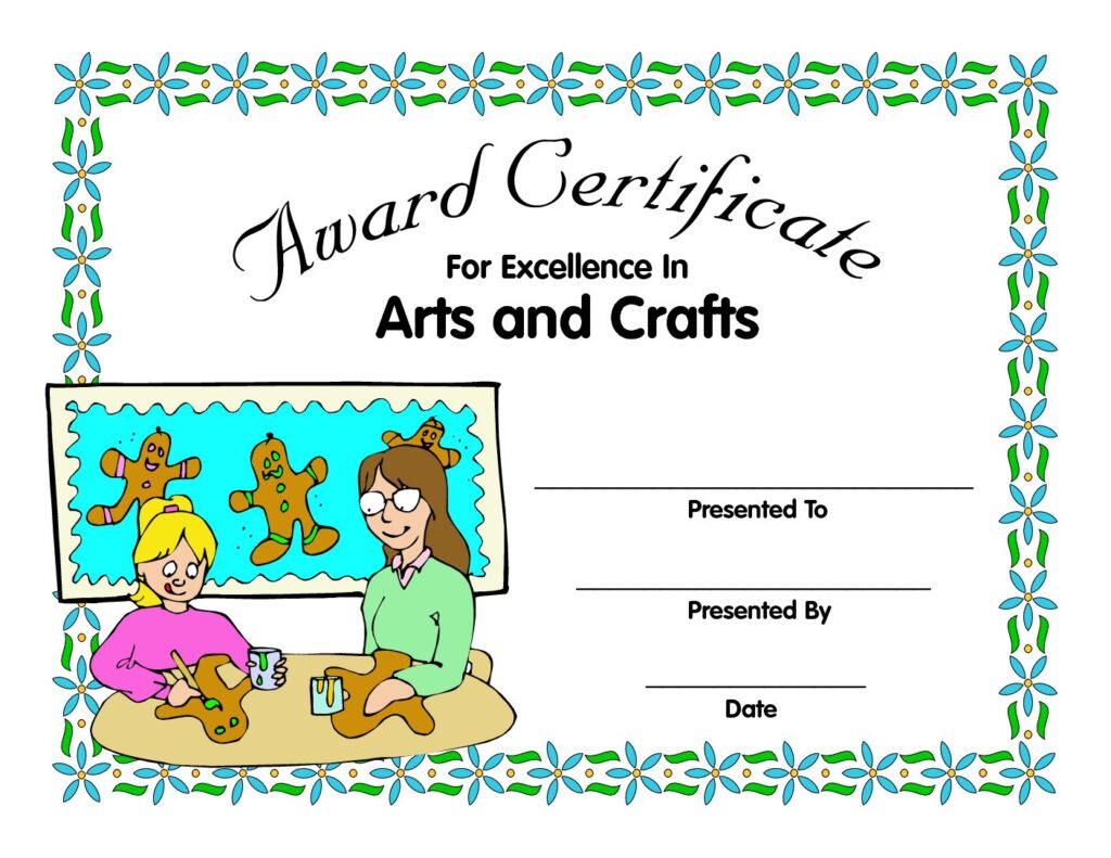 arts and crafts award certificate