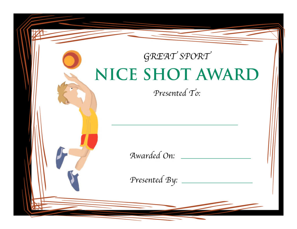 basketball award certificate