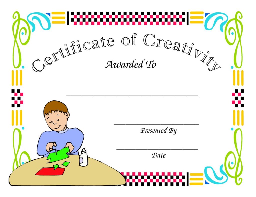 certificate of creativity award