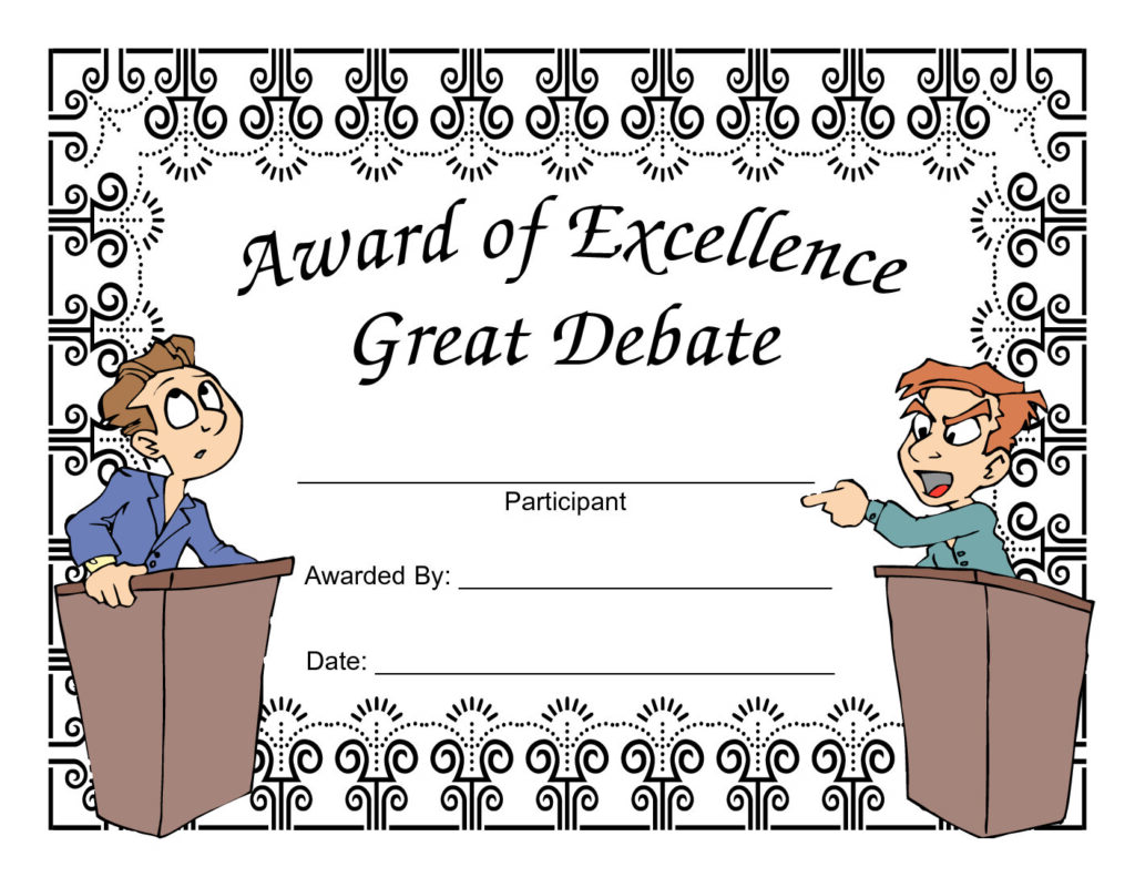 debate award certificate