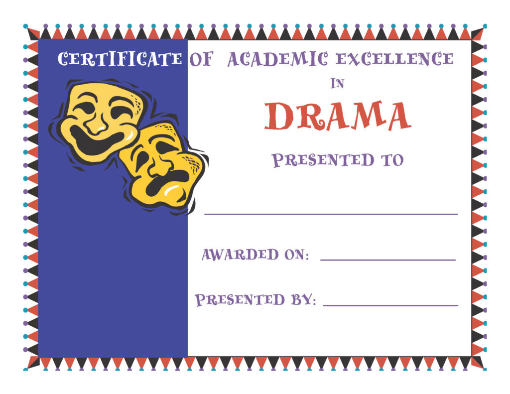 Drama Award Certificate