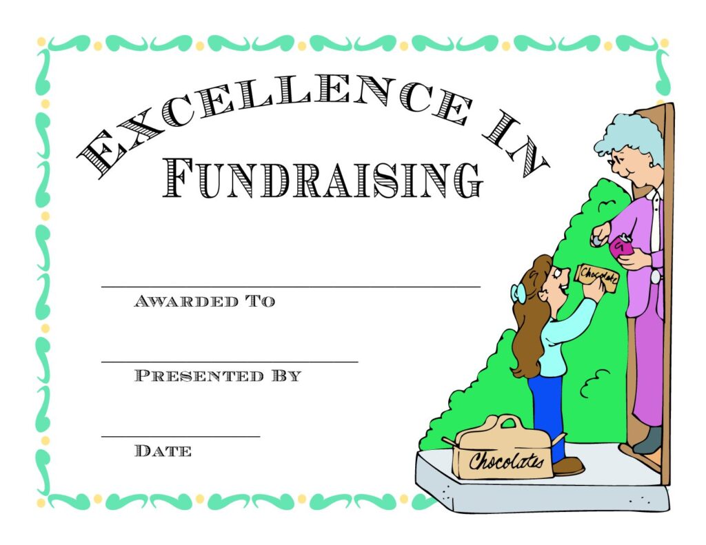 fundraising award certificate