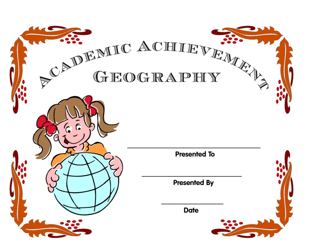 geography award certificate