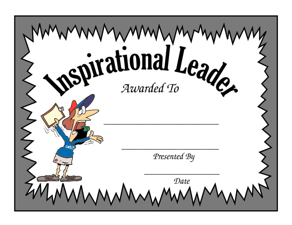 inspirational leader award certificate