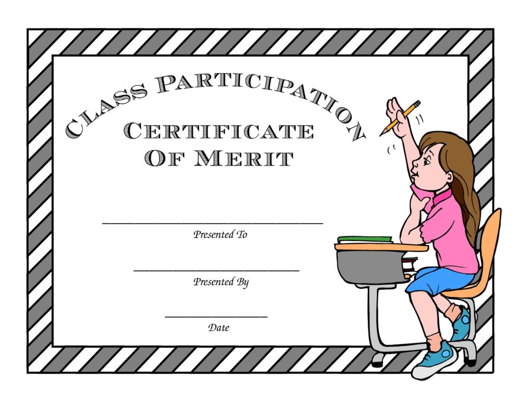 participation award certificate