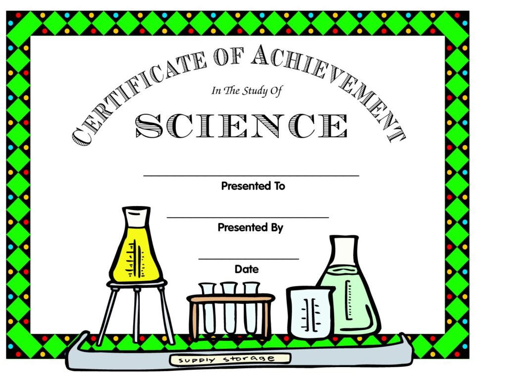 Science Award Certificate