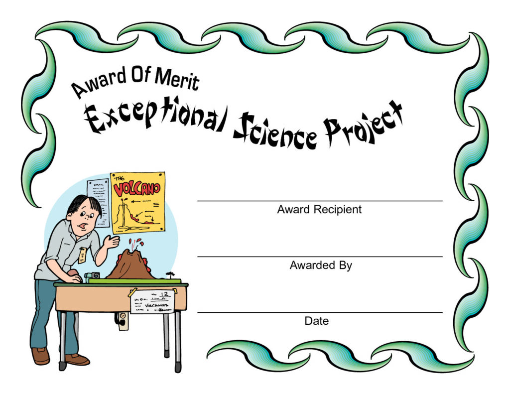 science project award certificate