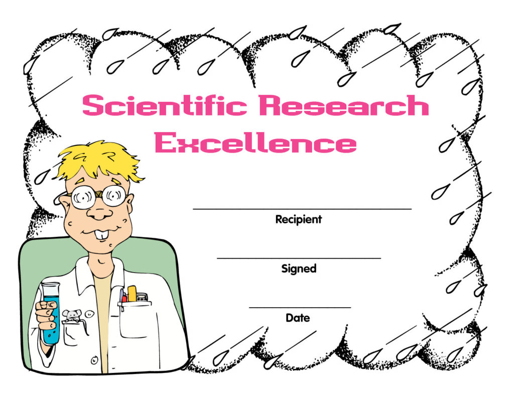 scientific research award certificate