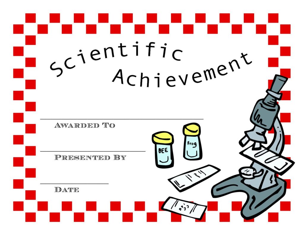 scientific achievement award certificate