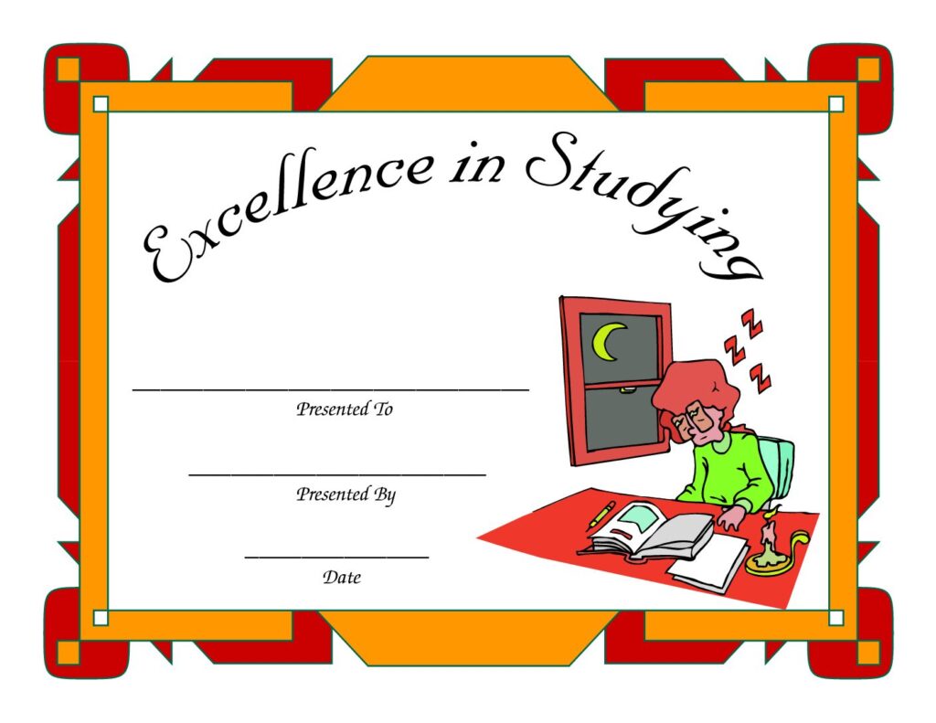 Studying Award Certificate